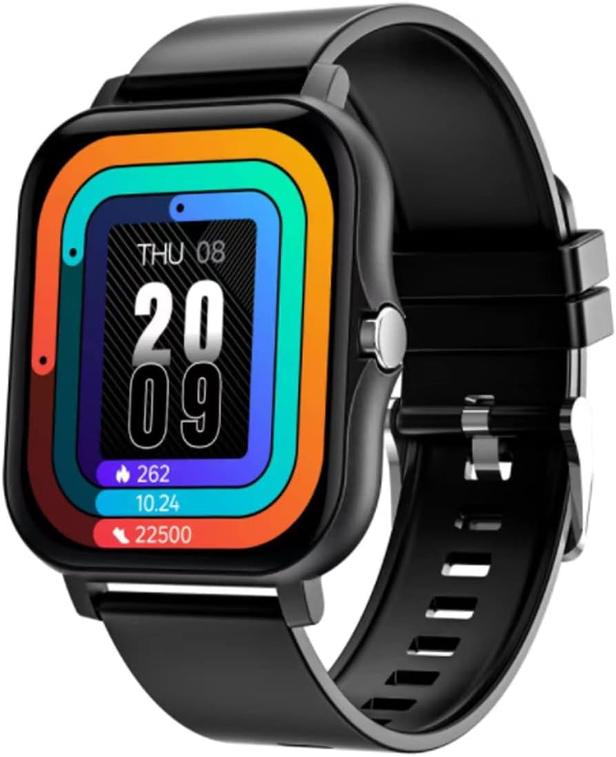 Smart Fitness Tracker Watch for Android/Ios - IP68 Waterproof, Heart Rate/Blood Oxygen/Sleep Monitoring, 8 Sports Modes, Breath Training, Weather Updates - 1.69-Inch Display for Men and Women